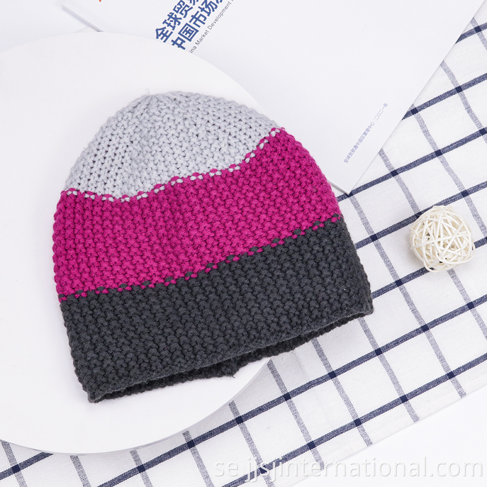 color-block knitted thermal hat